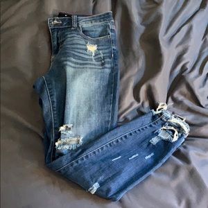 Francesca Harper ripped jeans